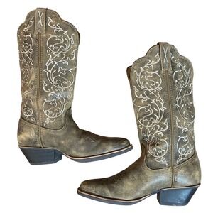 Twisted X‎ Bomber Brown Western Cowgirl Boots Women 6 B Fancy Stitched